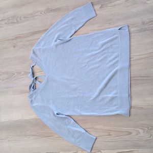 Talbot's Pima Cotton light blue sweater with a back tie